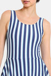 Zelocity Elastane Blended Slip-On Swimdress with Removable Pads - Blue Depth — thumbnail 5